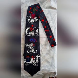 Vintage 1993 looney tunes mania Pepe Le Pew men's tie